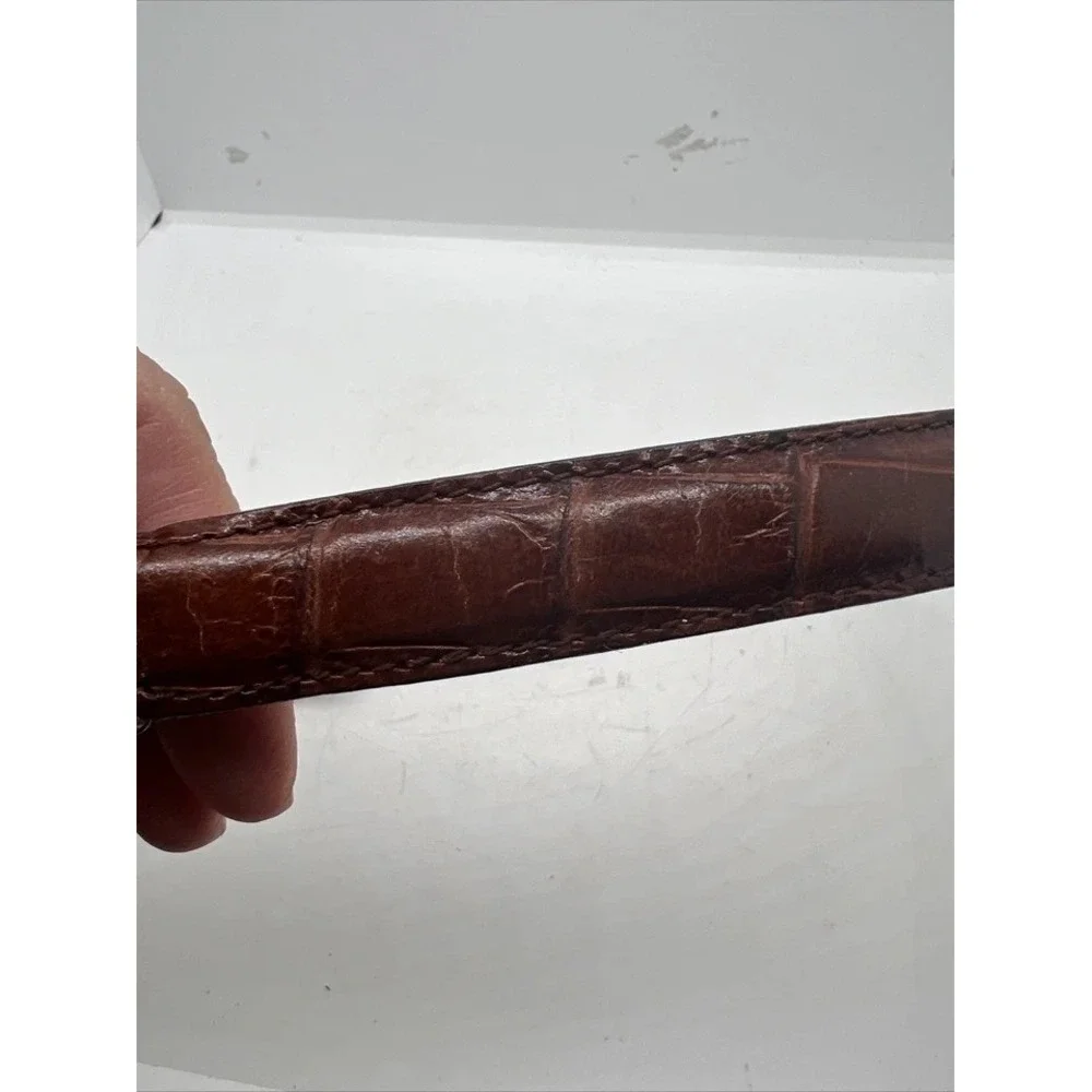 Brighton Women's Brown Leather Belt Embossed Silver Tone‎ Braided Accent